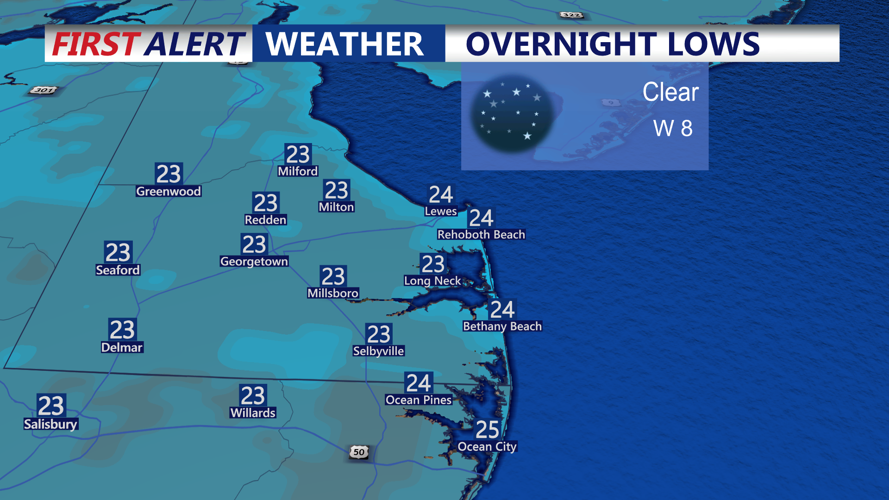 Saturday Night Low Temperatures