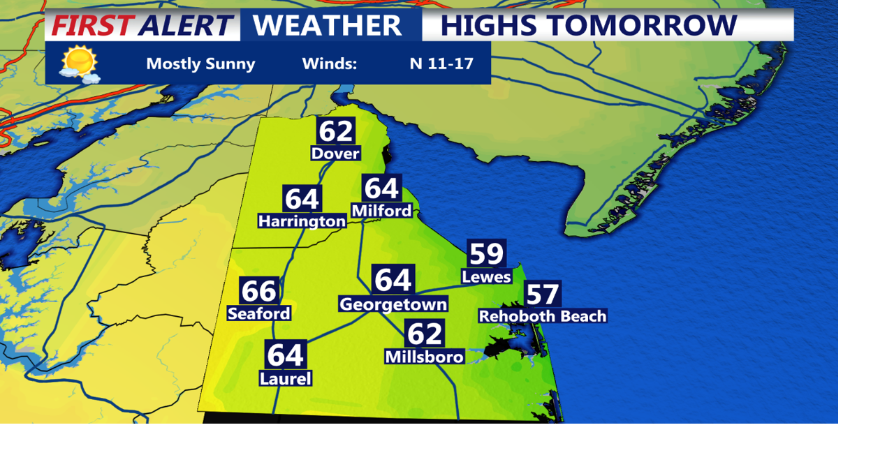Rainy mother's day sunday ahead for Delmarva and Ocean City, MD
