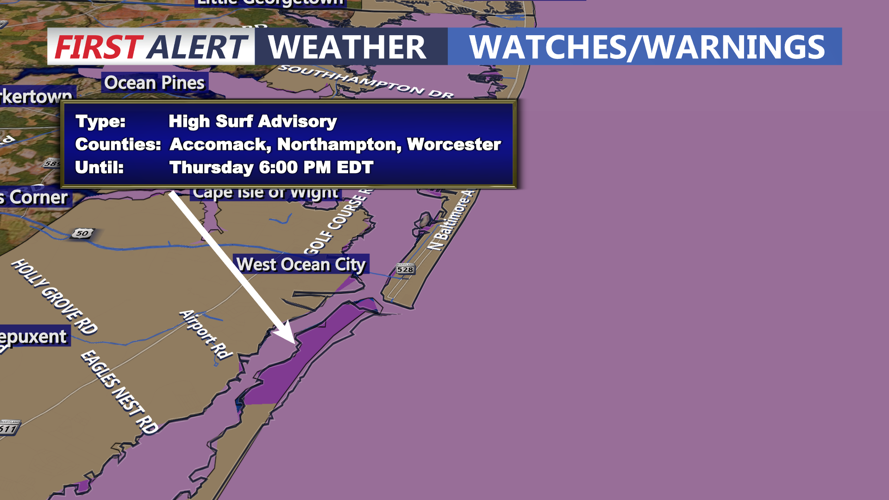 HIGH SURF ADVISORY - OCEAN CITY