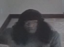 A close-up of the suspects face.