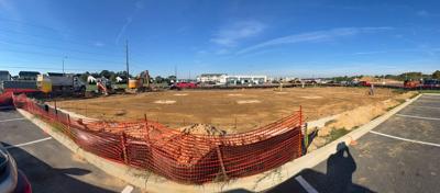  A look at the construction site next to Route 9 in Lewes with no building yet, but construction equipment are on site.