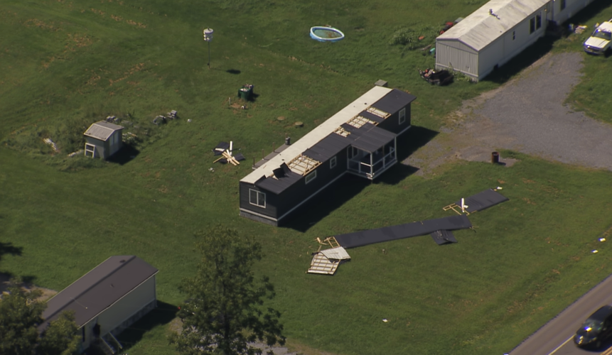 Damage to a home on Halltown Road in Kent County.
