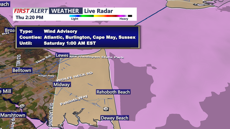 (INLAND) WIND ADVISORY - SUSSEX COUNTY