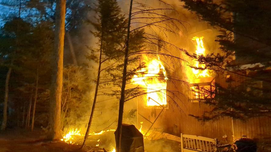 A photo of Tuesday's house fire on Seafarer Lane in Ocean Pines. Courtesy Ocean Pines Volunteer Fire Department.