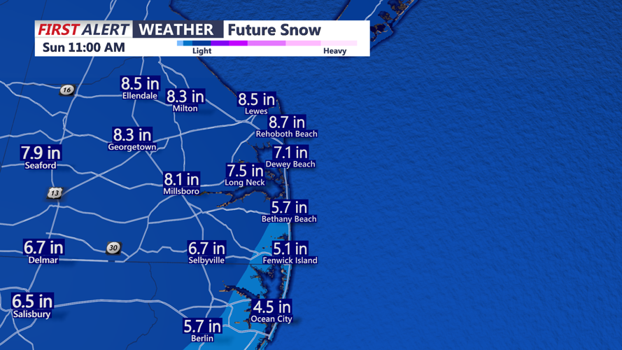 FUTURECAST SNOW CITY BY CITY