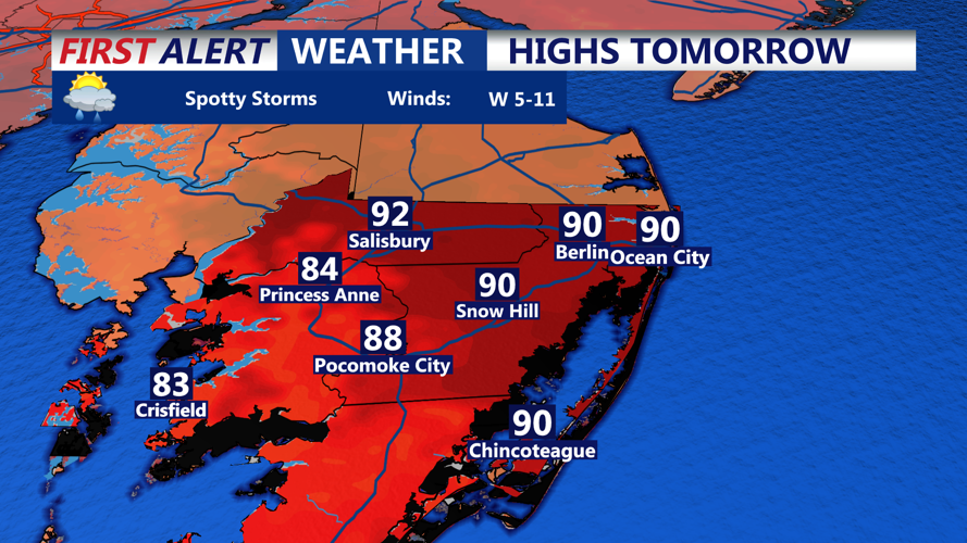 HIGHS TOMORROW OCEAN CITY