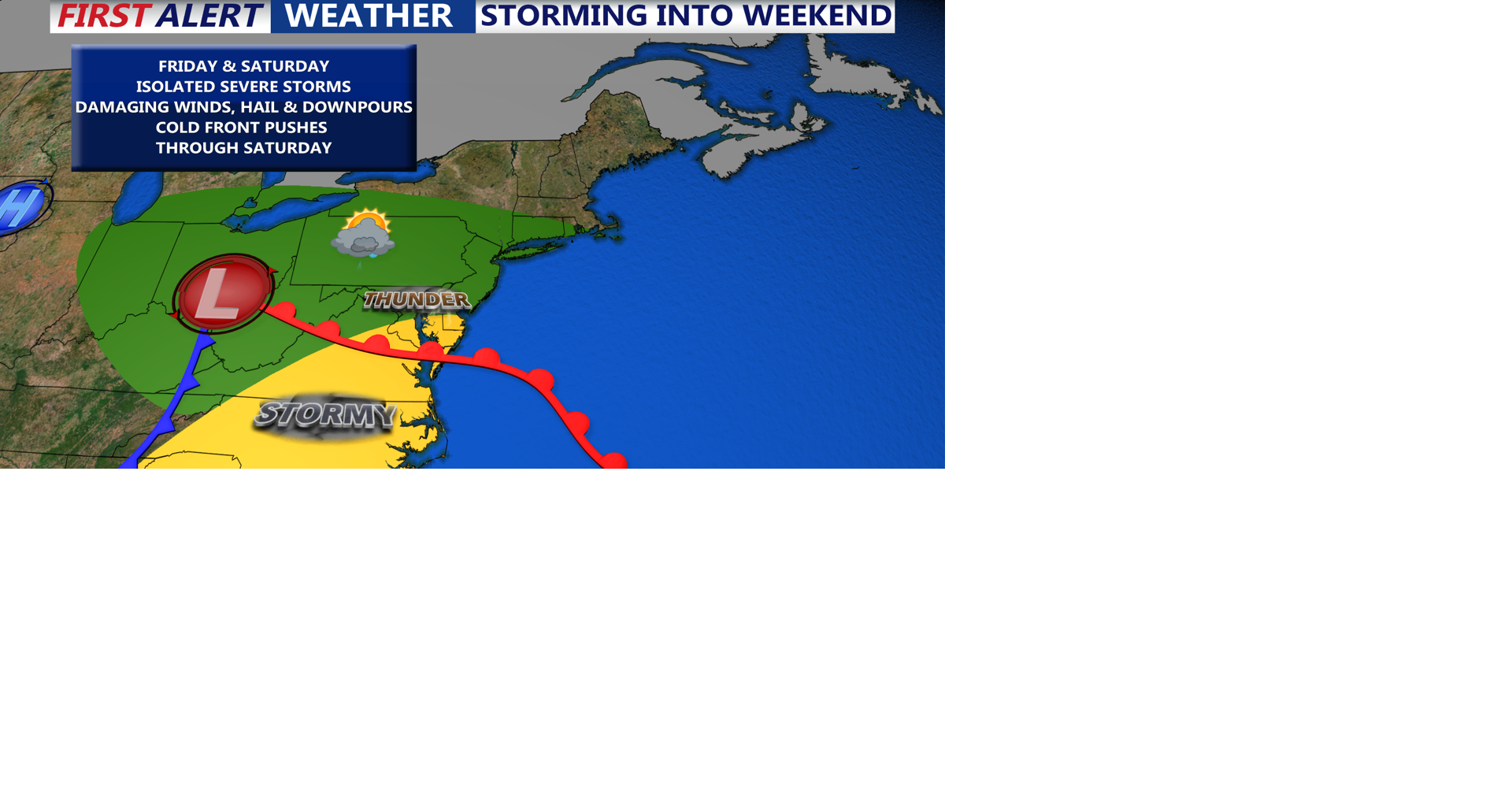 Unsettled weekend weather for Sussex County with showers, storms, and a ...
