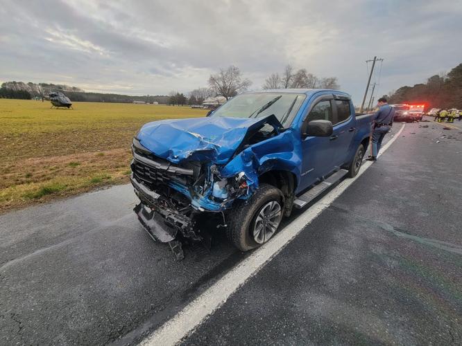 The Chevrolet Colorado after the crash. Courtesy Millsboro Fire Company.