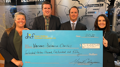 Members of the Draper family presented the check today in Salisbury.