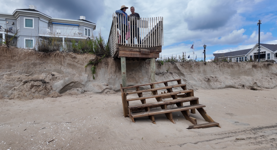 Damaged walkway in Bethany Beach.