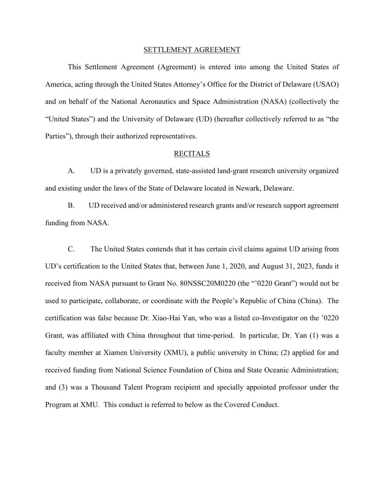 UD Settlement