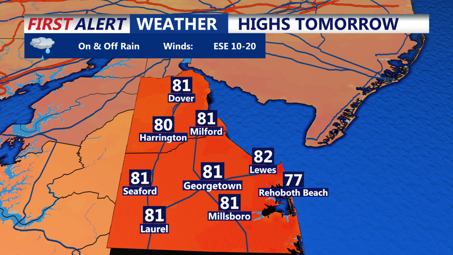 Highs Tomorrow Sussex County