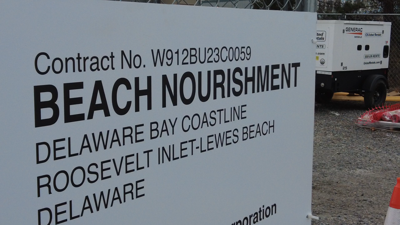 Beach replenishment begins in Lewes