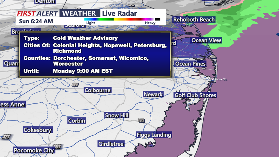 COLD WEATHER ADVISORY - OCEAN CITY