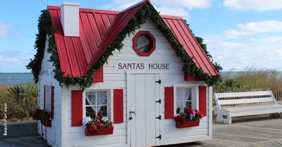 Santa likes to vacation at the beach, too, and needs to relax before his busiest day of the year. Courtesy of the Rehoboth Beach - Dewey Beach Chamber of Commerce.