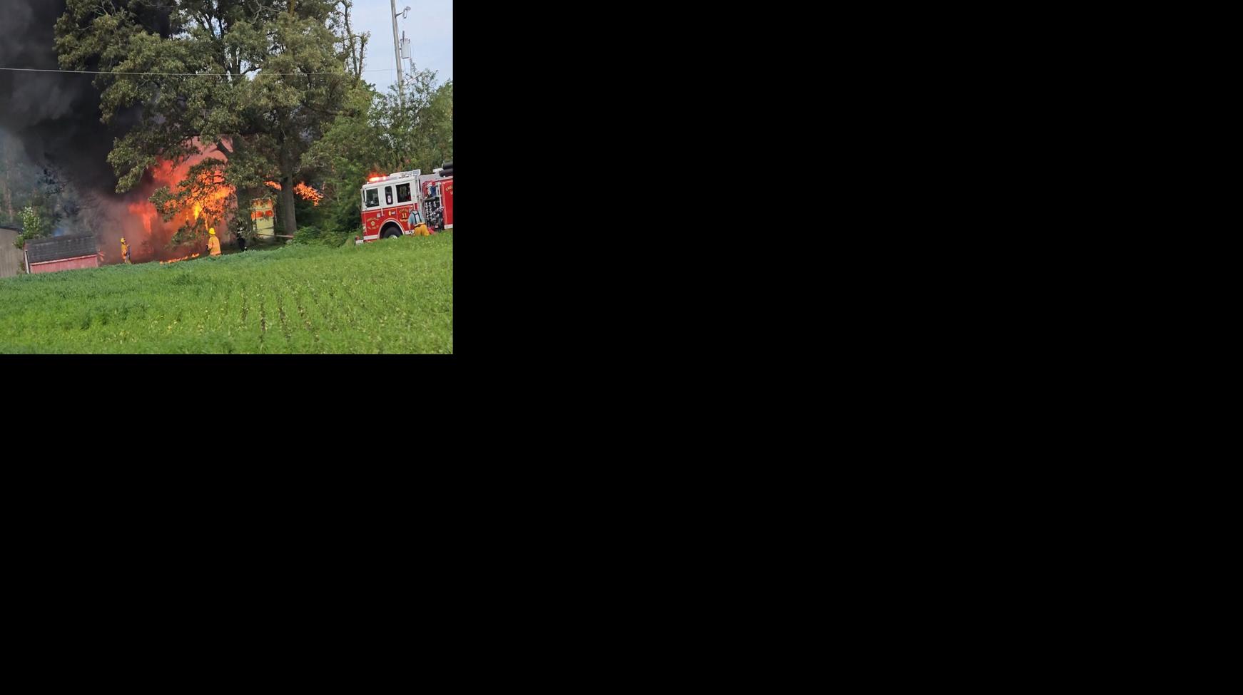 Parsonsburg garage fire on Laws Road