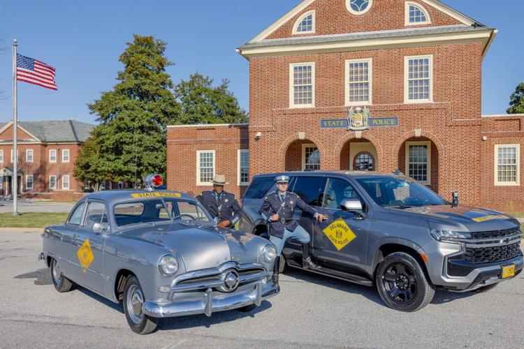 2023 Tahoes, this one marked like the 1949 Ford pictured on the left, and others like it will be on patrol in 2023. Courtesy DSP.