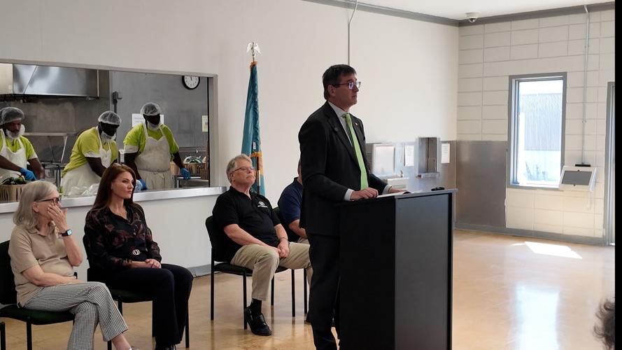 Gov. Matt Meyer speaking Tuesday afternoon.