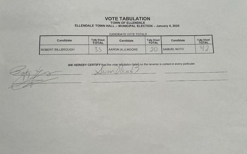 Election results from Ellendale's 2025 Town Council election