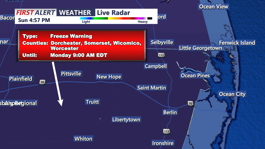FREEZE WARNING- DORCHESTER, WICOMICO