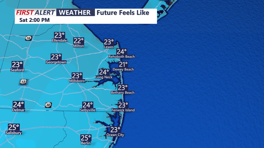 Forecast Wind Chills Saturday Afternoon