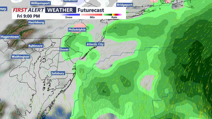 Rain & snow showers possible Friday night