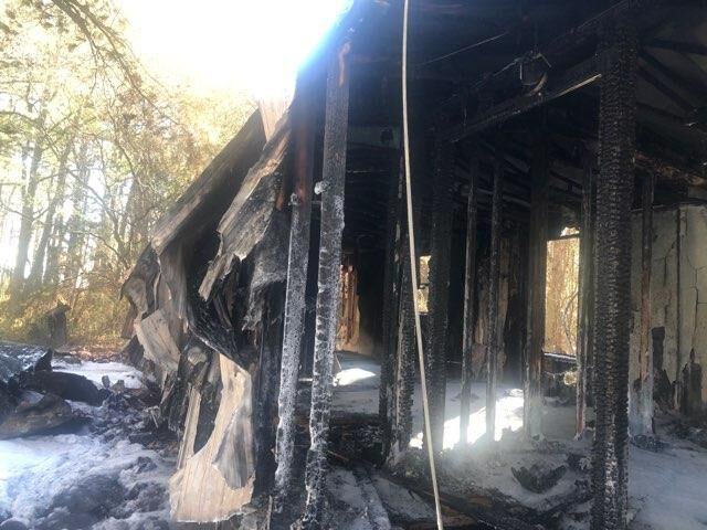 Damage from the camper fire Monday morning in Dagsboro