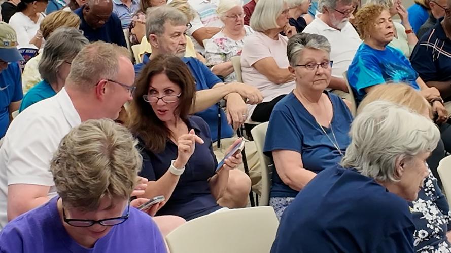 Ruby Schaeffer in attendance at the town hall.