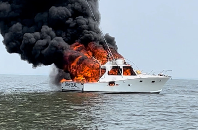 Delaware Bay boat fire