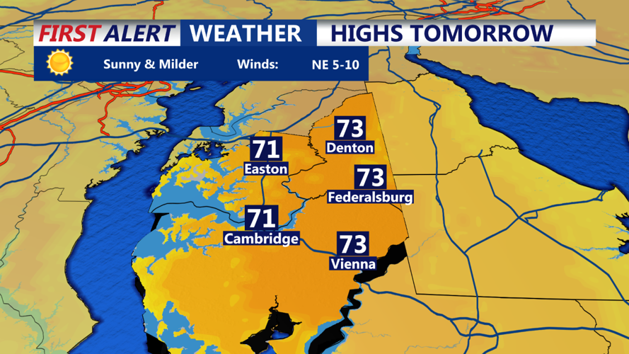 Eastern Shore Saturday Highs