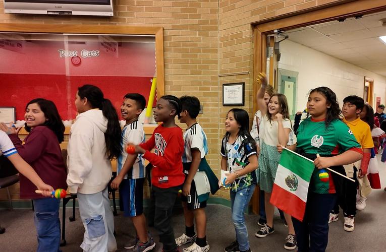 Students from the Spanish Language Immersion Program participating in the parade.