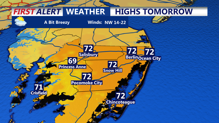 HIGHS TOMORROW OCEAN CITY