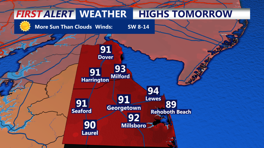 Highs Tomorrow Sussex County