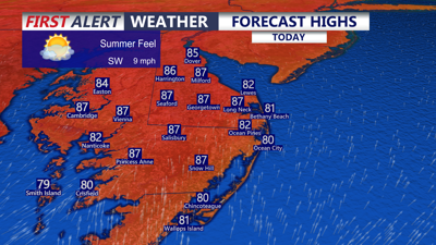 Picture shows high temperatures across the peninsula. 