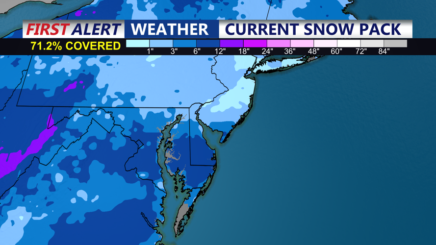 Current snow pack on Delmarva