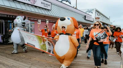 Brandywine Valley SPCA walking on the boardwalk