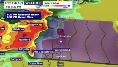 Radar showing storms going east.