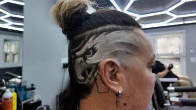 Eagles Super Bowl 59 haircut done at Millville Barbershop