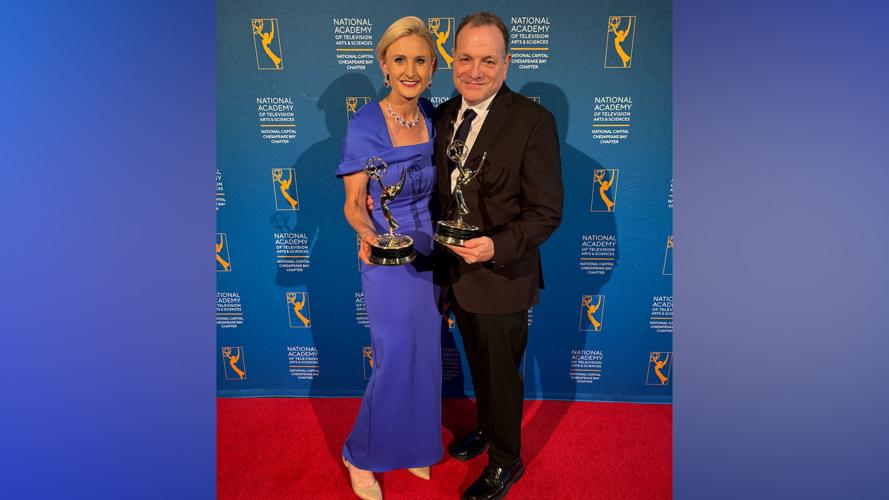 Madeleine Overturf, anchor and assistant news director, and Ted Corriero, director of news photography
