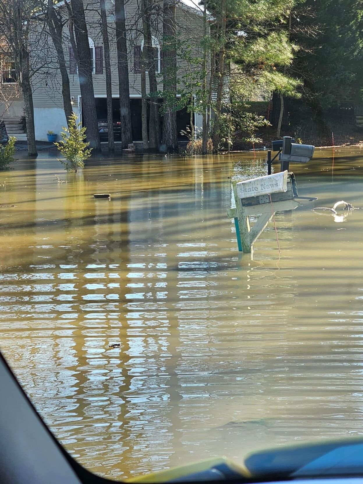 mailbox in water