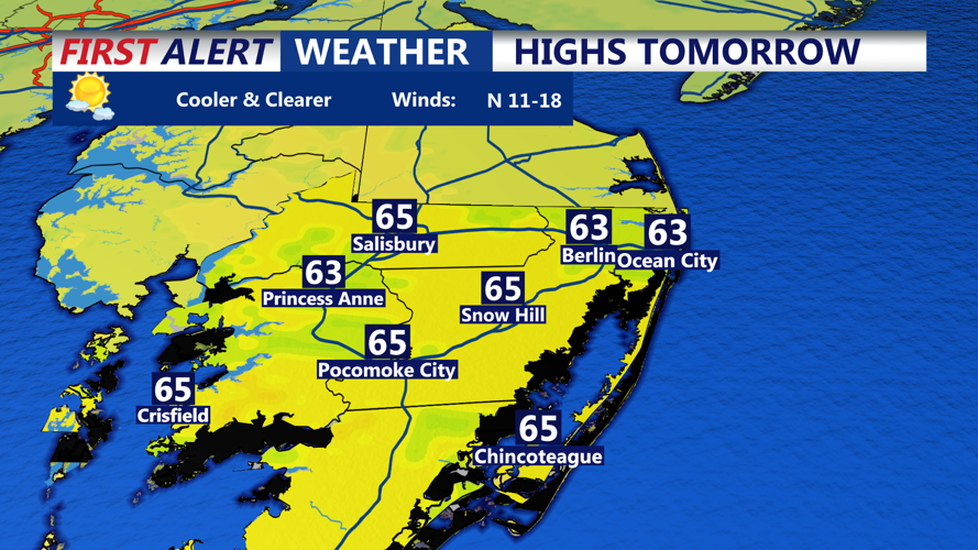 HIGHS TOMORROW OCEAN CITY