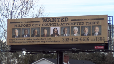 Milford billboard eminent domain case