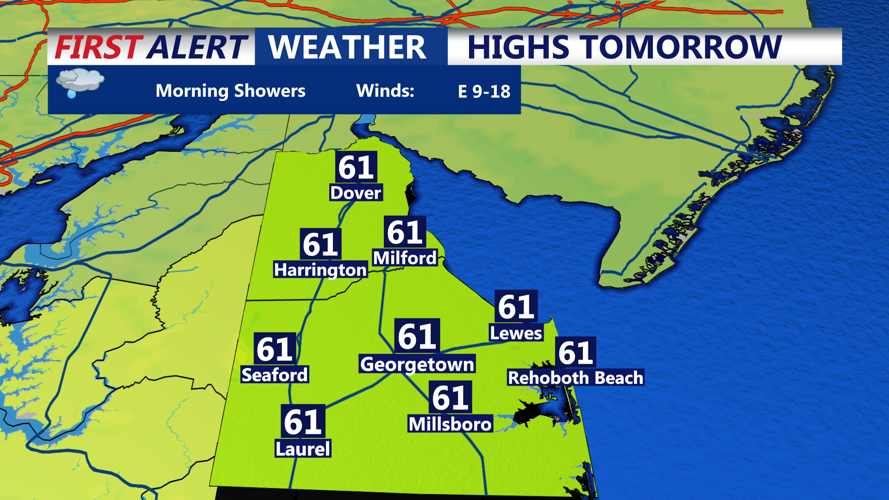 HIGHS TOMORROW - SUSSEX COUNTY