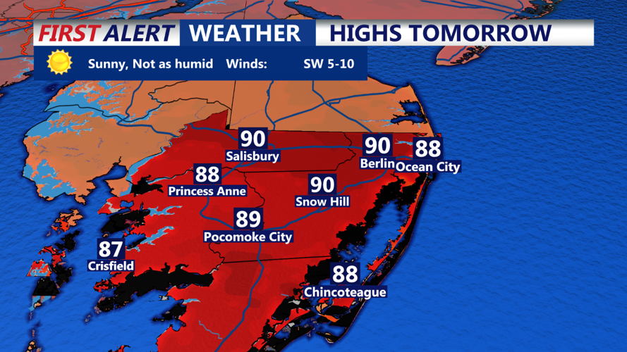 Highs Tomorrow Ocean City