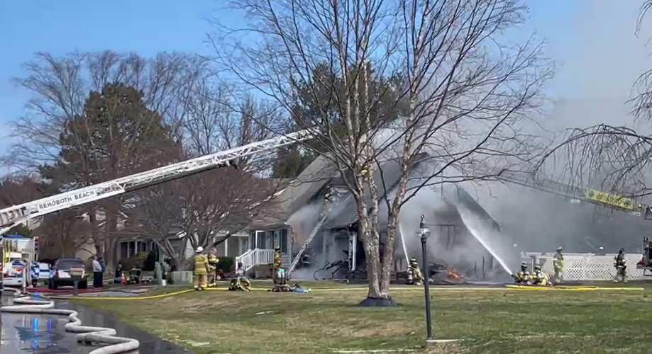 Smoke can be seen coming from the house on Cornwall Road. Courtesy Karen Falk.