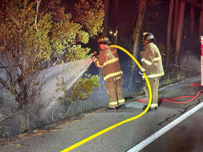 Indian River Volunteer Fire Company battles brush fire in Long Neck