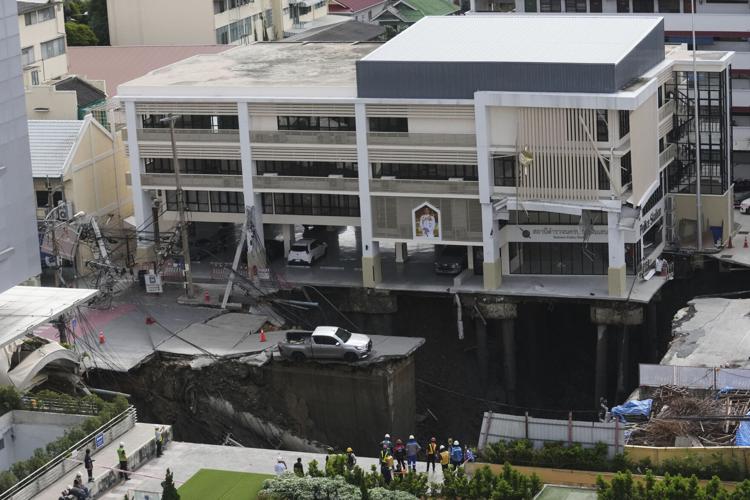 APTOPIX Thailand Road Collapse