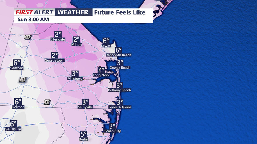Frigid wind chills Sunday Morning