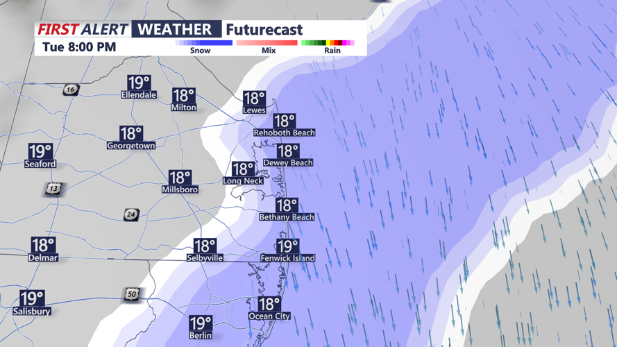 Light Snow Along The Coast Tonight