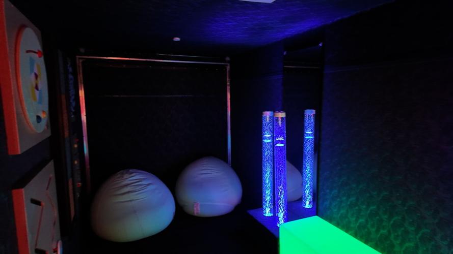 Inside of the sensory activation vehicle at the Delaware State Fair